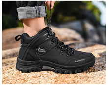 将图片加载到图库查看器,Men's Winter Snow Boots Waterproof Leather Sports Super Warm Men's Boots Outdoor Hiking Boots Work Travel Shoes Trail Climbing Shoes Lace Up Anti-Slip Waterproof Working Outdoor Boots