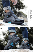 将图片加载到图库查看器,Men's Winter Snow Boots Waterproof Leather Sports Super Warm Men's Boots Outdoor Hiking Boots Work Travel Shoes Trail Climbing Shoes Lace Up Anti-Slip Waterproof Working Outdoor Boots