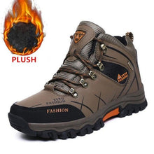 将图片加载到图库查看器,Men's Winter Snow Boots Waterproof Leather Sports Super Warm Men's Boots Outdoor Hiking Boots Work Travel Shoes Trail Climbing Shoes Lace Up Anti-Slip Waterproof Working Outdoor Boots