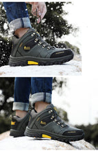 将图片加载到图库查看器,Men's Winter Snow Boots Waterproof Leather Sports Super Warm Men's Boots Outdoor Hiking Boots Work Travel Shoes Trail Climbing Shoes Lace Up Anti-Slip Waterproof Working Outdoor Boots
