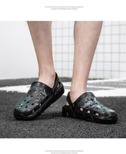将图片加载到图库查看器,Men Sandals Summer Camouflage Hole Shoes Garden Shoes Outdoor Non-slip Beach Shoes Flat Sandals Home Slippers Unisex Garden Clogs Shoes Slippers Sandals For Mens