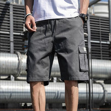 Load image into Gallery viewer, Men Shorts Casual Loose Sports Pants Overalls Men New Summer Fashion Beach Pants High Quality Shorts Men Summer Men's Outdoor Cargo Shorts Pocket Cotton Casual Half Pants Mid Waist Drawstring Loose Shorts