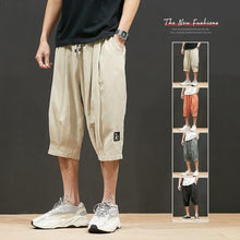 Load image into Gallery viewer, Men Summer Loose Casual Shorts Men Breathable Embroidery Straight Leg Motion Short Pants Plus Size Jogging Fitness Beach Shorts Striped Jogging Bottoms Summer Training Trousers with Pockets