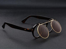 Load image into Gallery viewer, Men Vintage Flat Top Goggles Round Design Metal Retro Glasses For Men & Women Flip Up Sun Glasses New Colourful Fashionable Sunglasses For Men & Women