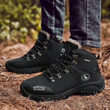 Load image into Gallery viewer, Men Waterproof Hiking Shoes Breathable Tactical Combat Boots New Outdoor Climbing Shoes Winter Snow Boots Warm Fur Lined Non Slip Leather Hiking Walking Shoes For Mens