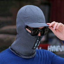 将图片加载到图库查看器,Men Winter Knitted Hat With Zipper New Add Fur Lined Warm Brim Winter Hats For Men Keep Face Ear Warm Balaclava Cap Balaclava Gorgas Bonnet Knitted Hat Windproof Ski Mask Cold Weather Face Mask Motorcycle Balaclava Hood Warmer Winter Sports Cap