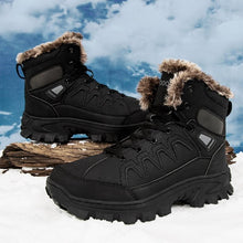 将图片加载到图库查看器,Men Winter Snow Boots Waterproof Leather Outdoor Hiqh Quality Boots Training Boots Non-Slip Warm Waterproof Mid Calf Shoes Outdoor Hiking Climbing Full Fur Lined Design