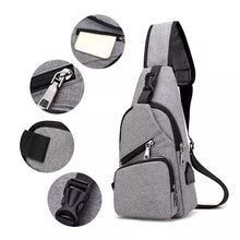 Load image into Gallery viewer, Men Women Crossbody Shoulder Bag with USB Port