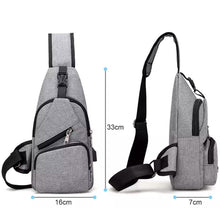 Load image into Gallery viewer, Men Women Crossbody Shoulder Bag with USB Port