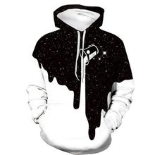 Load image into Gallery viewer, Men's 3D Print Block Starry Sky Milk Hoodie