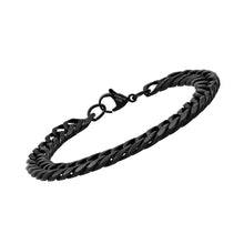Load image into Gallery viewer, Men's Black IP Stainless Steel Cuban Link Chain Bracelet