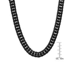 Load image into Gallery viewer, Men's Black IP Stainless Steel Curb Cuban Link Chain Necklace