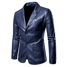 Load image into Gallery viewer, Men's Blazer Faux Leather Jacket