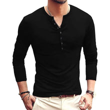 将图片加载到图库查看器,Men's Casual Slim Fit Basic Henley Long Sleeve