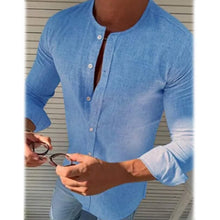Load image into Gallery viewer, Men's Casual Solid Long Sleeve Shirt