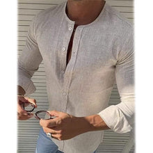Load image into Gallery viewer, Men's Casual Solid Long Sleeve Shirt