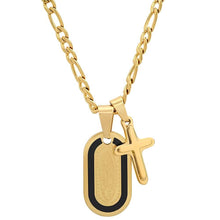 Load image into Gallery viewer, Men's Dog Tag Lady of Guadalupe And Cross Pendant