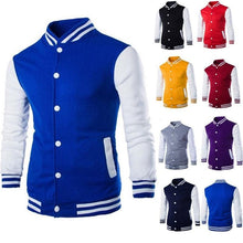 将图片加载到图库查看器,Mens Fashion Casual Slim Fit Jacket Men/Boy Baseball Jacket Men Fashion Design Classic Elegant Clothing Men's College Comfortable Jacket High School Long Sleeves Jackets