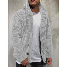 Load image into Gallery viewer, Men's Fuzzy Sherpa Hooded Solid Coat