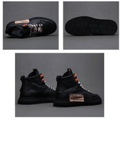 Load image into Gallery viewer, Mens Handmade Sneakers Leather Breathable Dress Shoes Luxury Shoes Casual Shoes Flat Footwear Classic Black White Men Fashion Walking Leather Mens Sneakers
