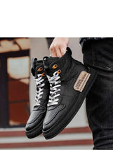 Load image into Gallery viewer, Mens Handmade Sneakers Leather Breathable Dress Shoes Luxury Shoes Casual Shoes Flat Footwear Classic Black White Men Fashion Walking Leather Mens Sneakers