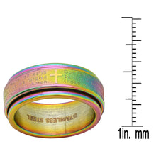 将图片加载到图库查看器,Men's Multi-IP Stainless Steel Prayer Spinner Ring