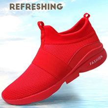 Load image into Gallery viewer, Mens Red Sneakers Flats Sport Footwear Couple Sneakers New Fashion Lovers Casual Lightweight Jogging Breathable Tennis Sport Shoes For Workout OutdoorWalking