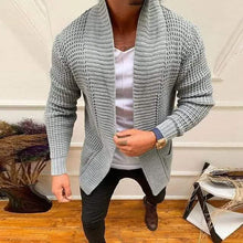 Load image into Gallery viewer, Men's Ribbed Knit Solid Color Sweater Cardigan