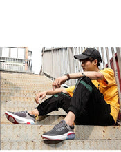 将图片加载到图库查看器,Mens Running Sneakers Luxury Mens Casual Shoes Trainer Race Off White Shoes Slip on Walking Casual Breathable Air Cushion Fashion Lightweight Sneakers