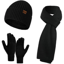 Load image into Gallery viewer, Men's Scaves and Beanie Hat Themal Gloves Set