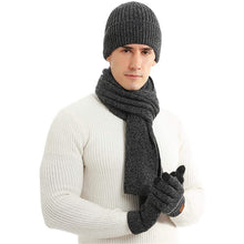 Load image into Gallery viewer, Men's Scaves and Beanie Hat Themal Gloves Set