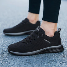 Load image into Gallery viewer, Mens Sport Running Sneakers Fashion Men Casual Shoes Breathable Shoes Walking Sneakers Men's Tennis Black Sneakers Trainers Mesh Flat Breathable Summer Walking Beach Mesh Design