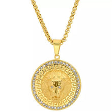 Load image into Gallery viewer, Men's Stainless Steel and 1.2 CTTW CZ Lion Head Pendant
