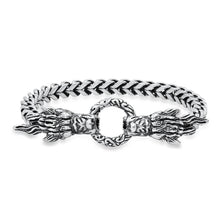 Load image into Gallery viewer, Men's Stainless Steel Dragon Head Bracelet