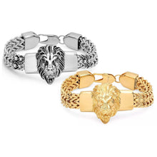 Load image into Gallery viewer, Men's Stainless Steel Lion Head Box Chain Bracelet