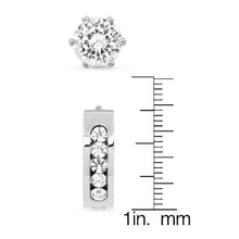 Load image into Gallery viewer, Men's Stainless Steel Simulated Diamond Huggie and Stud Earrings Set