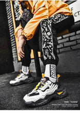 将图片加载到图库查看器,Mens Strong Casual Fashion Chunky Sneakers Height Increasing Spring Thick Sole Footwear Fashion High Quality Sneakers Slip on Walking Shoes High Top Casual Shoes For Men