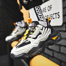 将图片加载到图库查看器,Mens Strong Casual Fashion Chunky Sneakers Height Increasing Spring Thick Sole Footwear Fashion High Quality Sneakers Slip on Walking Shoes High Top Casual Shoes For Men