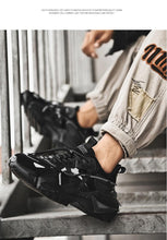 将图片加载到图库查看器,Mens Strong Casual Fashion Chunky Sneakers Height Increasing Spring Thick Sole Footwear Fashion High Quality Sneakers Slip on Walking Shoes High Top Casual Shoes For Men