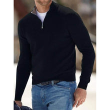 Load image into Gallery viewer, Men's Sweater Jumper Pullover Ribbed Knit Cropped Zipper Knitted Solid Color