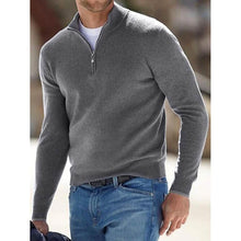 Load image into Gallery viewer, Men's Sweater Jumper Pullover Ribbed Knit Cropped Zipper Knitted Solid Color