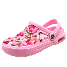 将图片加载到图库查看器,Mens Womens Sandals Hole Shoes Rubber Clogs Couple Garden Shoes Color Printing Air Cushion Beach Sandals Unisex Garden Clogs Lightweight Slip On Women Men Beach Sandals Water Shoes