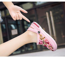 将图片加载到图库查看器,Mens Womens Sandals Hole Shoes Rubber Clogs Couple Garden Shoes Color Printing Air Cushion Beach Sandals Unisex Garden Clogs Lightweight Slip On Women Men Beach Sandals Water Shoes