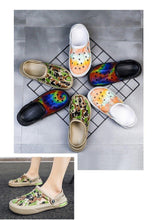 将图片加载到图库查看器,Mens Womens Sandals Hole Shoes Rubber Clogs Couple Garden Shoes Color Printing Air Cushion Beach Sandals Unisex Garden Clogs Lightweight Slip On Women Men Beach Sandals Water Shoes
