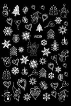 Load image into Gallery viewer, Merry Christmas Nail Art Decals Decoration Self Adhesive Nail Art Stickers Manicure Design White Snow Sticker for Nail Design Xmas Gift Nails Snowflake Nail Art Stickers Decals Christmas Nail 3D Self Adhesive Nail Stickers for Acrylic Nails Snowflake