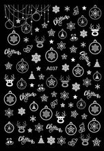 Load image into Gallery viewer, Merry Christmas Nail Art Decals Decoration Self Adhesive Nail Art Stickers Manicure Design White Snow Sticker for Nail Design Xmas Gift Nails Snowflake Nail Art Stickers Decals Christmas Nail 3D Self Adhesive Nail Stickers for Acrylic Nails Snowflake