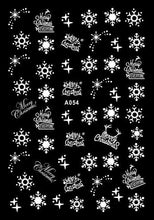 Load image into Gallery viewer, Merry Christmas Nail Art Decals Decoration Self Adhesive Nail Art Stickers Manicure Design White Snow Sticker for Nail Design Xmas Gift Nails Snowflake Nail Art Stickers Decals Christmas Nail 3D Self Adhesive Nail Stickers for Acrylic Nails Snowflake