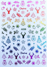 Load image into Gallery viewer, Merry Christmas Nail Art Decals Decoration Self Adhesive Nail Art Stickers Manicure Design White Snow Sticker for Nail Design Xmas Gift Nails Snowflake Nail Art Stickers Decals Christmas Nail 3D Self Adhesive Nail Stickers for Acrylic Nails Snowflake