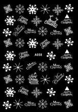 Load image into Gallery viewer, Merry Christmas Nail Art Decals Decoration Self Adhesive Nail Art Stickers Manicure Design White Snow Sticker for Nail Design Xmas Gift Nails Snowflake Nail Art Stickers Decals Christmas Nail 3D Self Adhesive Nail Stickers for Acrylic Nails Snowflake
