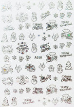 Load image into Gallery viewer, Merry Christmas Nail Art Decals Decoration Self Adhesive Nail Art Stickers Manicure Design White Snow Sticker for Nail Design Xmas Gift Nails Snowflake Nail Art Stickers Decals Christmas Nail 3D Self Adhesive Nail Stickers for Acrylic Nails Snowflake